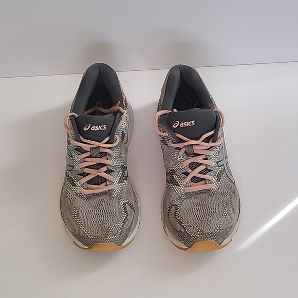 Asics Gel-Nimbus 20 Gray/Peach Running Shoes - Picture 2 of 11